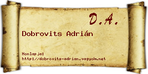 Dobrovits Adrián névjegykártya